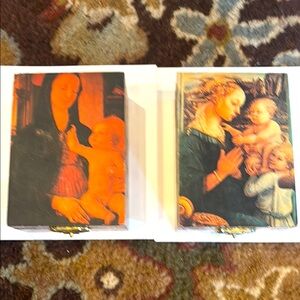 Vintage Religious Icon Art Boxes Lot of Two